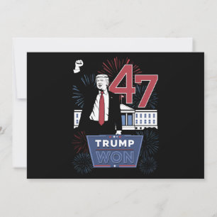 Convite Trump Ganhou 2024 Presidente 47 América EUA