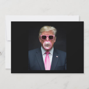 Convite Trump Goma de Mascar Rosa Presidente 47 EUA