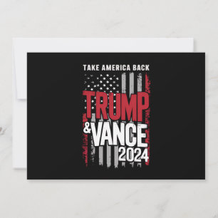 Convite Trump Vance 2024 Bandeira dos EUA Devolva a Améric