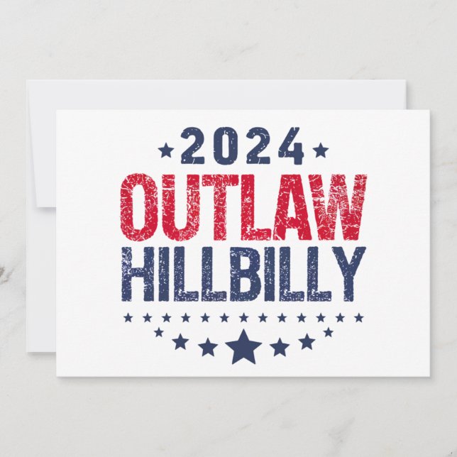 Convite Trump Vance 2024 Fora da Lei Hillbilly Bandeira do (Frente)