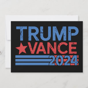 Convite Trump Vance 2024 Presidente 47 EUA Vintage