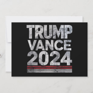 Convite Trump Vance 2024 Retro Vintage Eleição EUA