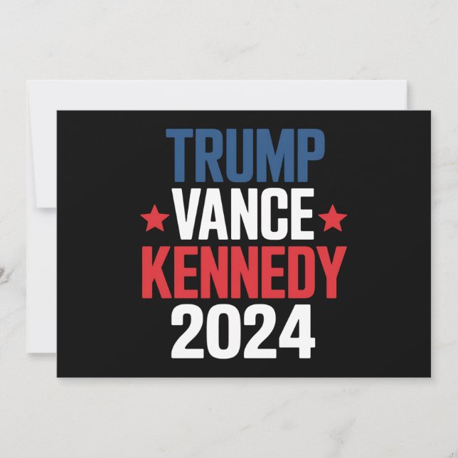 Convite Trump Vance Kennedy Presidente 2024 Eleição (Frente)