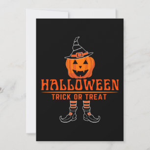Convite truque de halloween ou abóbora