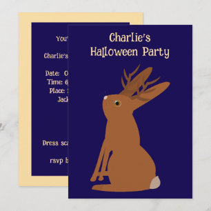 Convite Truque de Jackalope do Halloween ou tratamento per
