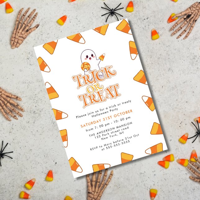 Convite Truque de Milho Doce ou Festa de Dia das Bruxas (Criador carregado)