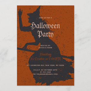 Convite Truque mágico de bruxa do Halloween ou Treat Grung