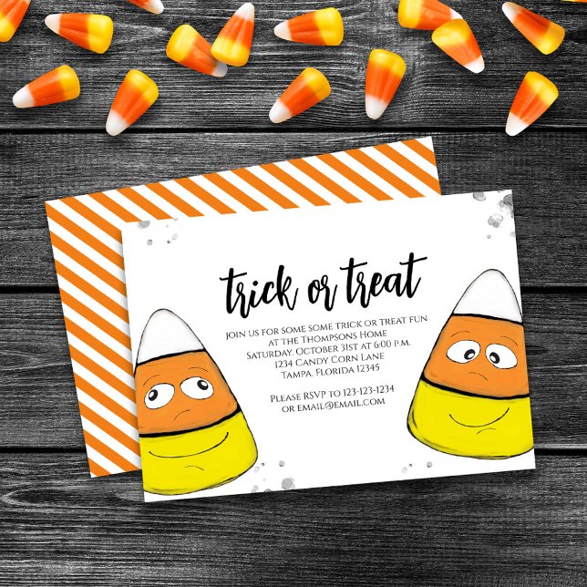 Convite Truque ou tratamento de festas de Dia das Bruxas (Trick or Treat Halloween custom invitation)