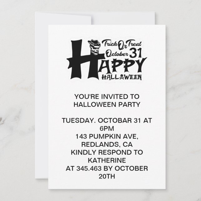 Convite Truque ou Tratar! 31 de outubro - Feliz Dia das Br (Frente)