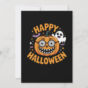 Convite Truque Ou Tratar Abóbora Feliz Halloween