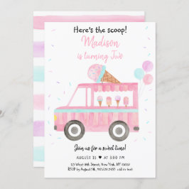 Convite Truque Sorvete Moderno Aqui está o Aniversário da 