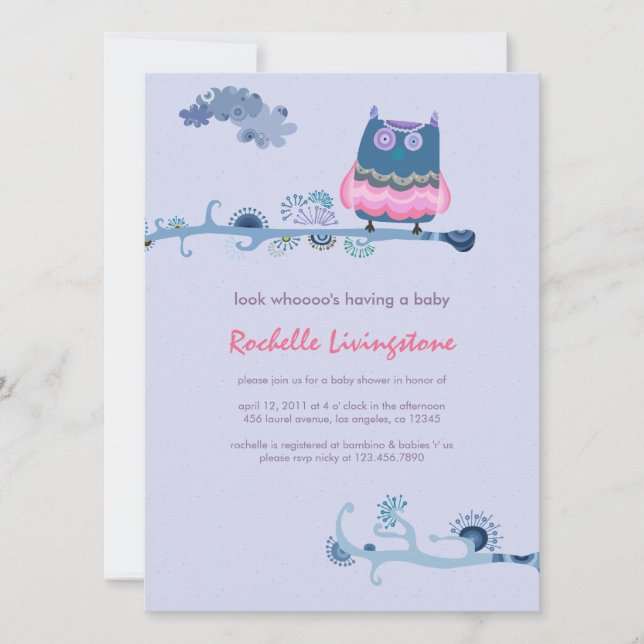 Convite Tu whit tu, aquele Chá de fraldas convidado (Frente)