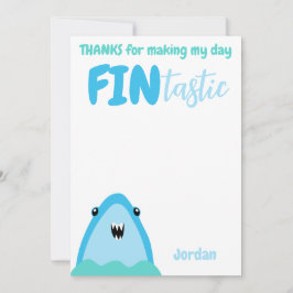Convite Tubarão Fin-Tástico Obrigado Crianças Sob O Mar