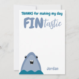 Convite Tubarão Fin-Tástico Obrigado Crianças Sob O Mar