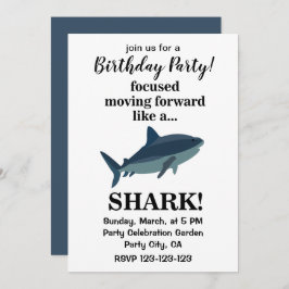 Convite Tubarão Focado Em Avançar Como Um Aniversário De T