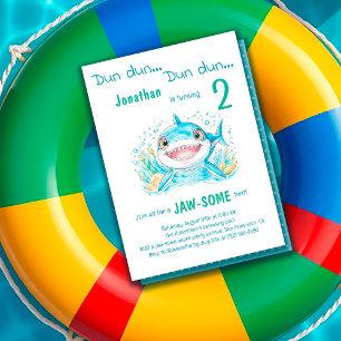 Convite Tubarão Sob O Mar Qualquer Festa de aniversário Id