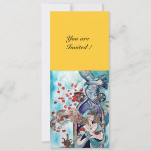 Convite TUBARIA TURCA, azul brilhante, amarelo-branco