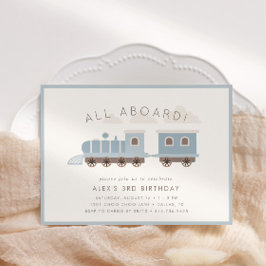 Convite Tudo a bordo! Festa de aniversário do comboio