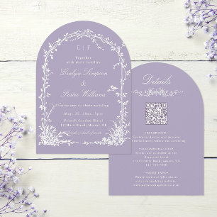 Convite Tudo em Um Arco Floral Jardim Casamento Lavanda