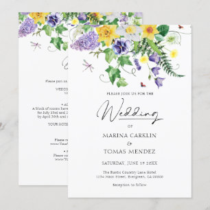 Convite Tudo em um Bohemian Wildflower Wedding