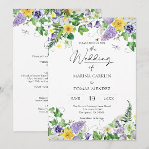 Convite Tudo em um Boho Wildflower Wedding
