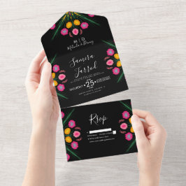 Convite Tudo Em Um Borboleta Floral Mexicana