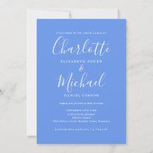 Tudo Em Um Casamento Azul Cornflower Moderno Elega