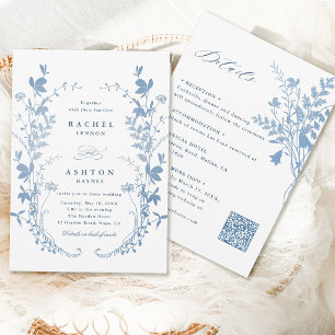 Convite Tudo Em Um Casamento Botânico Francês Romântico Az