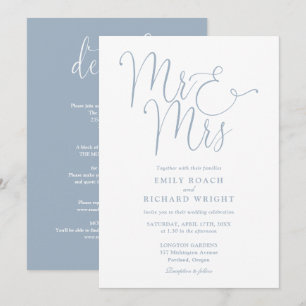 Convite Tudo Em Um Casamento De Azul Com Chic Dusty