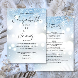 Convite Tudo Em Um Casamento De Inverno Elegante Na Neve