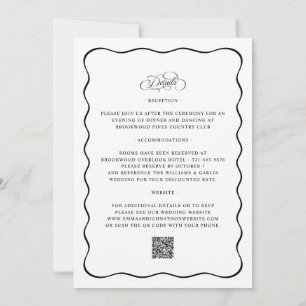 Convite Tudo Em Um Casamento Elegante Código QR Preto Cali