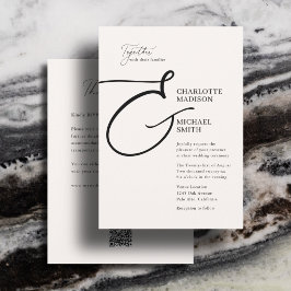 Convite Tudo Em Um Casamento Elegante E comercial Ivory
