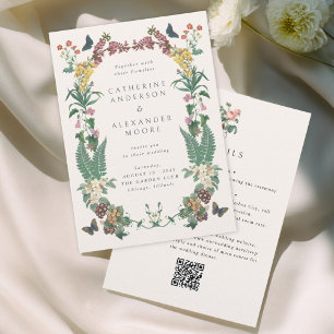 Convite Tudo Em Um Casamento Floral Antigo Ornamentado