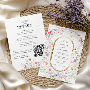 Convite Tudo em Um Casamento Floral em Aquarela Jardim de 