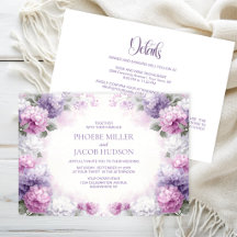 Tudo em Um Casamento Floral Roxo e Rosa