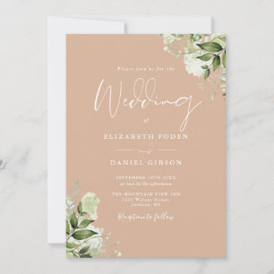 Convite Tudo Em Um Casamento Floral Verde Tan