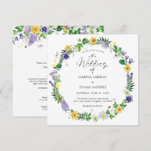 Convite Tudo em um Casamento Rustic Watercolor
