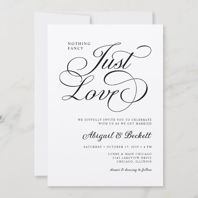 Convite Tudo Em Um Casamento Simples e Cheio de Amor (Frente)