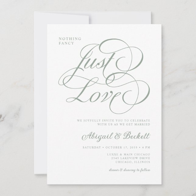 Convite Tudo Em Um Casamento Simples e Cheio de Amor (Frente)