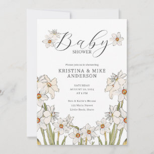 Convite Tudo em um Chá de fraldas de código Daffodil Prima