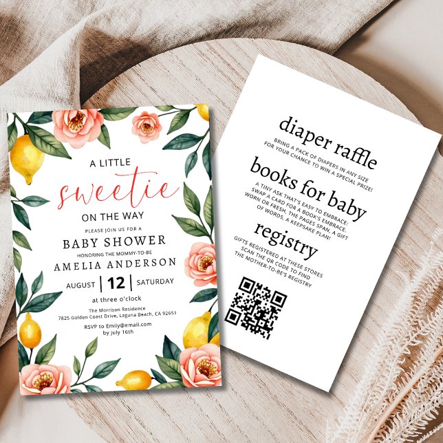 Convite Tudo em um Chá de fraldas de Verão Floral de Citru (Criador carregado)