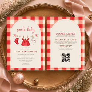 Convite Tudo em Um Chuveiro de Bebê Santa Baby Roupas
