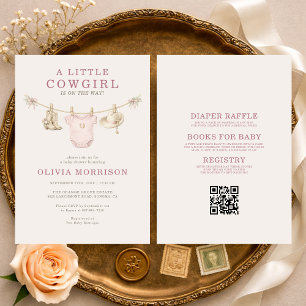 Convite Tudo em Um Chuveiro de Roupas de Bebê Cowgirl