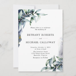 Convite Tudo em um Eucalipto Elegante e Casamento Berry
