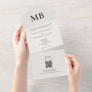 Convite Tudo-em-Um Minimalista Moderno para Micro