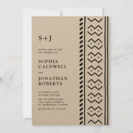 Convite Tudo em um moderno Boho Mudcloth Casamento I