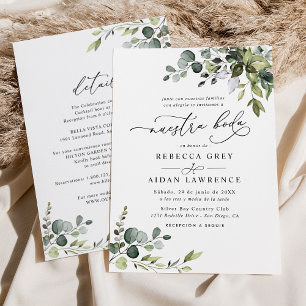 Convite Tudo Em Um Nêustra Boda Rustic Eucalyptus Greenery