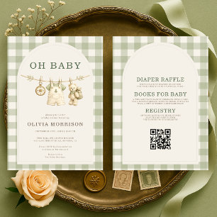 Convite Tudo em Um Oh Bebê Chuvada Florestal Baby Shower
