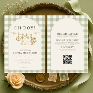 Convite Tudo em Um Oh Boy Floresta Baby Shower