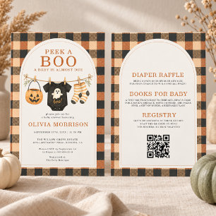 Convite Tudo em Um Peek a Boo Halloween Baby Shower